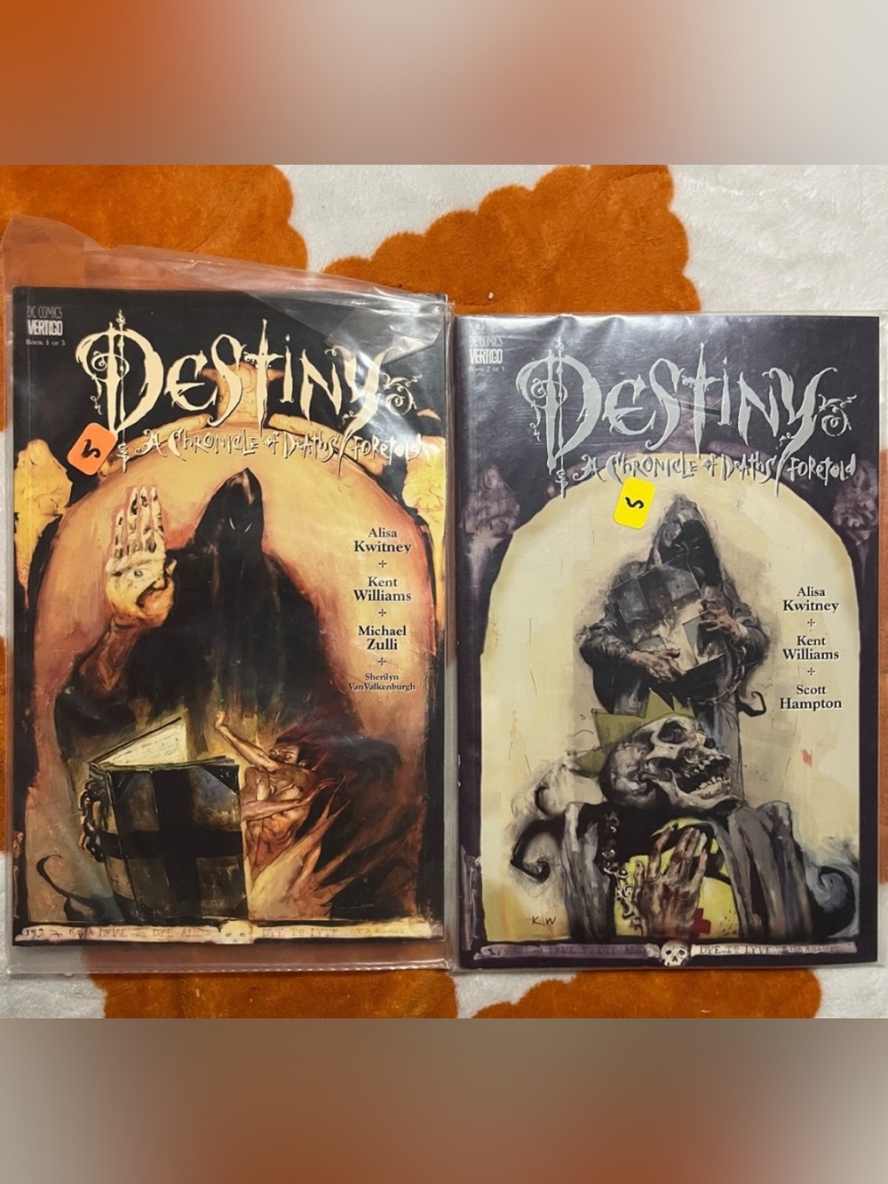 Destiny Chronicle of Deaths Foretold #1 #2 Vertigo 1997 Sandman Spin-Off Painted